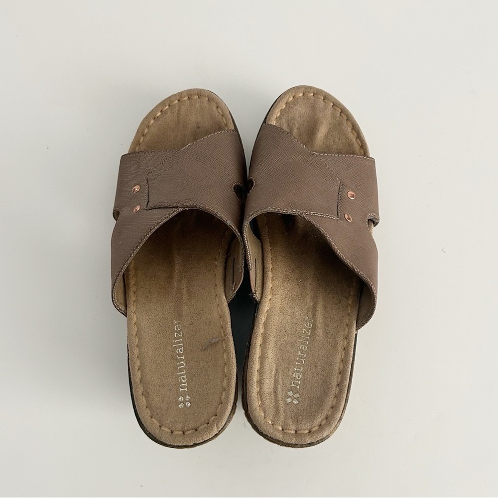 Naturalizer Metallic Brown Slide Sandals - Picture 4 of 6